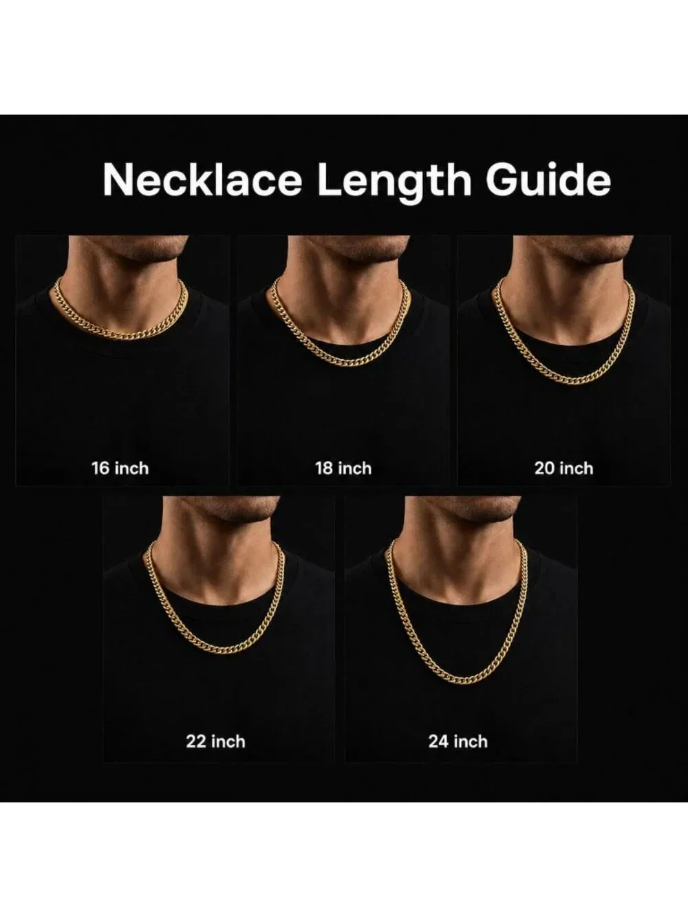 Men's Gold 8mm Cuban Link Chain 316l Stainless Steel 18k Gold Plated Gift